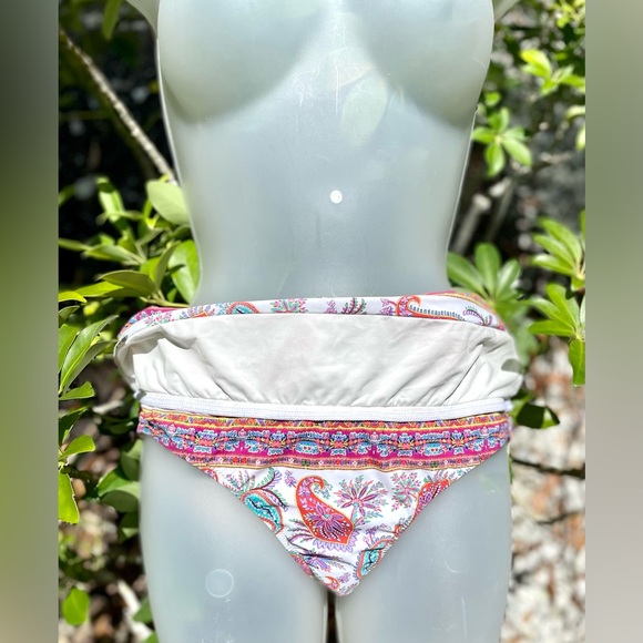 Anthropologie Nanette Lepore Bikini Bottom Size S Multi Paisley Foldover Hipster - Picture 4 of 11